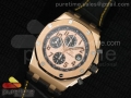 Royal Oak Offshore 2014 Gold Theme JF 1:1 Best Edition on Black Leather Strap A3126 (Free Black Rubber Strap)