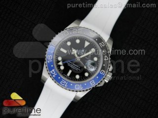 GMT-Master II 116710BLNR Noob New Black/Blue Ceramic Bezel on White Rubber Strap A2836