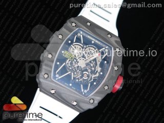 RM035-02 Rafael Nadal Forge Carbon Titanium Case KVF Best Edition Skeleton Dial Red on White Rubber Strap MIYOTA8215 V2