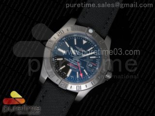 Avenger GMT PVD GF 1:1 Best Edition Black Dial On Black Nylon Strap A2836