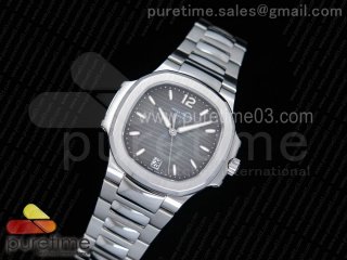 Nautilus Jumbo Ladies 7118 PF 1:1 Best Edition Gray Textured Dial on SS Bracelet A324 Clone