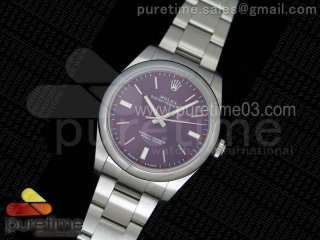 Oyster Perpetual 39 114300 1:1 Best Edition Red Grape Dial on SS Bracelet A2824