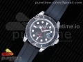 Yacht-Master 116655 ARF SS Custom Made Black Ceramic Bezel on Oysterflex Rubber Strap SH3135