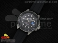 Yacht-Master 116655 SS Black Dial on Black Rubber Strap A2836