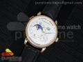 Grand Lange 1 Moon Phase RG White Dial on Black Leather Strap A23J