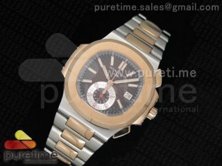 Nautilus 5980 RG/SS Brown Textured Dial on SS/RG Bracelet A7750