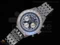 Navitimer Cosmonaute Stainless Steel Blue Dial SS Bracelet A7750