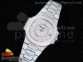 Nautilus Jumbo Ladies 7021 SS Full Paved Diamonds on Diamonds Plated SS Bracelet MIYOTA 9015