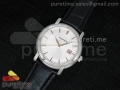 Jules Audemars Automatic SS White Textured Dial Style 3 on Black Leather Strap MIYOTA9015
