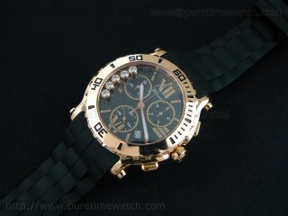 Happy Sport Chronograph Rose Gold Black