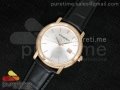 Jules Audemars Automatic RG White Dial Style 1 on Black Leather Strap MIYOTA9015