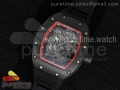 RM035 PVD RMF Red Inner Bezel Skeleton Dial on Black Rubber Strap MIYOTA9015