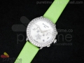 Unveils Chono SS White MOP Dial on Green Fabric Strap JAP Quartz