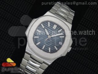 Nautilus Jumbo 5711 1:1 Best Edition Blue Textured Dial on SS Bracelet A324