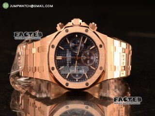 Royal Oak Chrono Full Rose Gold With Blue Dial 7750 Automatic