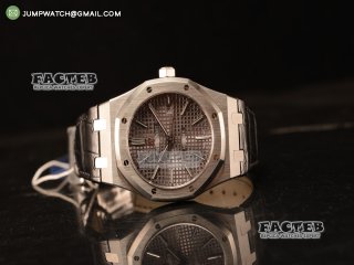 Audemars Piguet Royal Oak 41mm Grey Dial Automatic Clone Ap 3120 Movement Black Leather 15500ST.OO.1220ST.02 JH