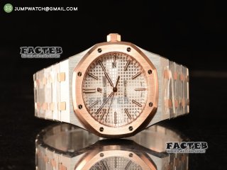 Audemars Piguet Royal Oak 41mm Two Tone Clone AP3120 Automatic White Dial 15400SR.OO.1220SR.01 EF Best Edition