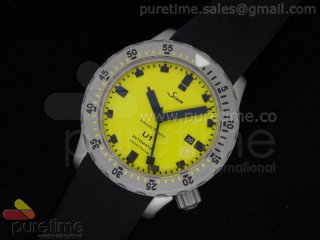 U1 JR Limited Edition Automatic Yellow Dial on Black Rubber Strap A2813