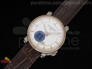 LUC 8HF SS/RG White Dial on Brown Leather Strap A21J