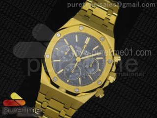 Royal Oak Chronograph YG Blue Dial on YG Bracelet A7750