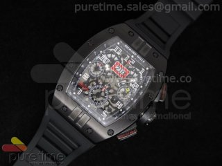 RM011 Felipe Massa Carbon PVD on Black Rubber Strap A7750