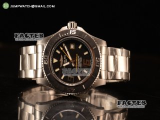 Breitling SuperOcean 44mm 2824 Auto Steel Case with Black Dial and Steel Bracelet Yellow Hands - 1:1 Origianl (GF)