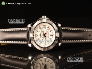 Breitling Avenger II GMT White Dial With Swiss ETA 2836 Automatic Leather Strap Best Edition A3239011/G778/435X/A20BA.1