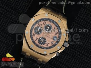 Royal Oak Offshore 2014 Gold Theme JF 1:1 Best Edition on Black Leather Strap A3126