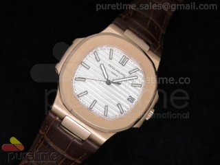 Nautilus RG 41.5mm White Dial on Brown Leather Strap A2638