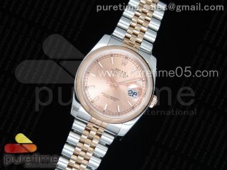DateJust 36 SS/RG 116201 ARF 1:1 Best Edition RG Dial Stick Markers on SS/RG Jubilee Bracelet SH3135