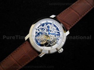 Jules Audemars Skeleton Tourbillon Stainless Steel White Dial