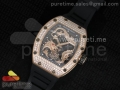 RM057 Dragon-Jackie Chan RG Rose Gold Dragon Dial Diamonds Bezel on Black Rubber Strap A2824