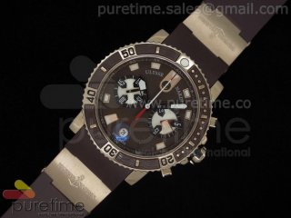 Maxi Marine Diver Chronograph RG Brown Dial on Brown Rubber Strap Jap Quartz