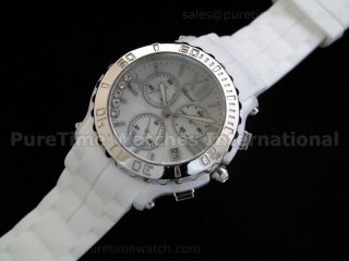 Happy Sport Chronograph White Ceramic