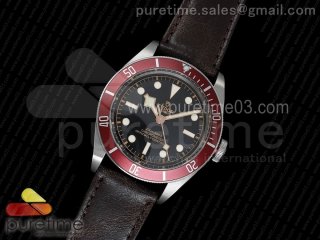 Heritage 2016 Black Bay Shield ZF 1:1 Best Edition on Brown Leather Strap A2824 (Red)
