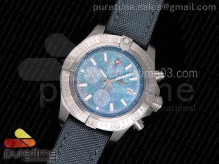 Avenger II Seawolf Chronograph Titanium Case Blue MOP Dial on Gray Nylon Strap A7750