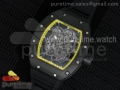 RM035 PVD RMF Yellow Inner Bezel Skeleton Dial on Black Rubber Strap MIYOTA9015