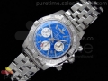 Chronomat B01 GMT SS Blue Dial Diamond Bezel on Bracelet A7750