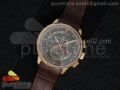 1966 Dual Time RG TF 1:1 Best Edition Gray Dial on Brown Leather Strap A3300