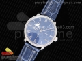Excellence Panorama Date Moon Phase SS GF 1:1 Best Edition Blue Dial on Blue Leather Strap A100