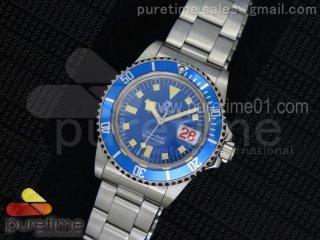 Tudor Blue Submariner SS Blue Dial Style 5 on SS Bracelet A2824