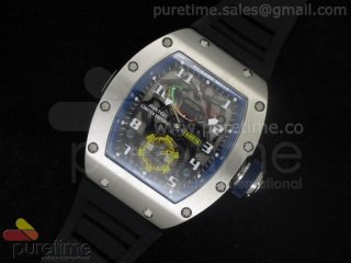 Richard Mille RM036 SS/Blue on Rubber Strap A23J