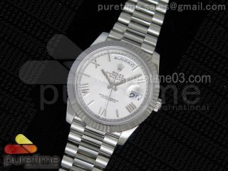 Day-Date 40 228239 Noob 1:1 Best Edition Quadrant Textured Silver Dial on SS President Bracelet A3255
