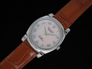 Cellini SS White MOP Dial Roman Markers Brown Leather Strap