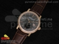 Jules Audemars RG Black Dial Diamonds Bezel on Brown Leather Strap MIYOTA9015