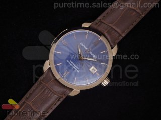 Classico RG Blue Dial on Brown Leather Strap A25J