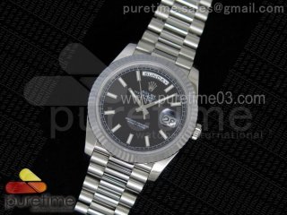 Day-Date 40 228239 Noob 1:1 Best Edition Black Dial on SS President Bracelet A3255