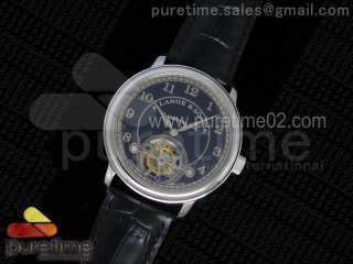 1815 Tourbillon SS Black Dial on Black Leather Strap