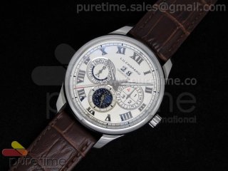 LUC Lunar One SS White Dial on Brown Leather Strap A23J