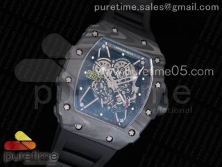 RM035-02 Rafael Nadal Forged Carbon Caseback KVF Best Edition Skeleton Dial Black on Black Rubber Strap MIYOTA8215 V2